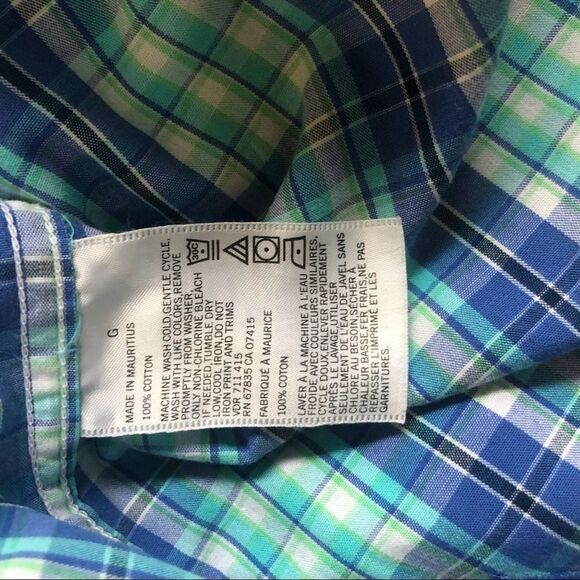 NAUTICA SHIRT, PLAID Button Down, Purples and Greens Size L - Picture 4 of 5